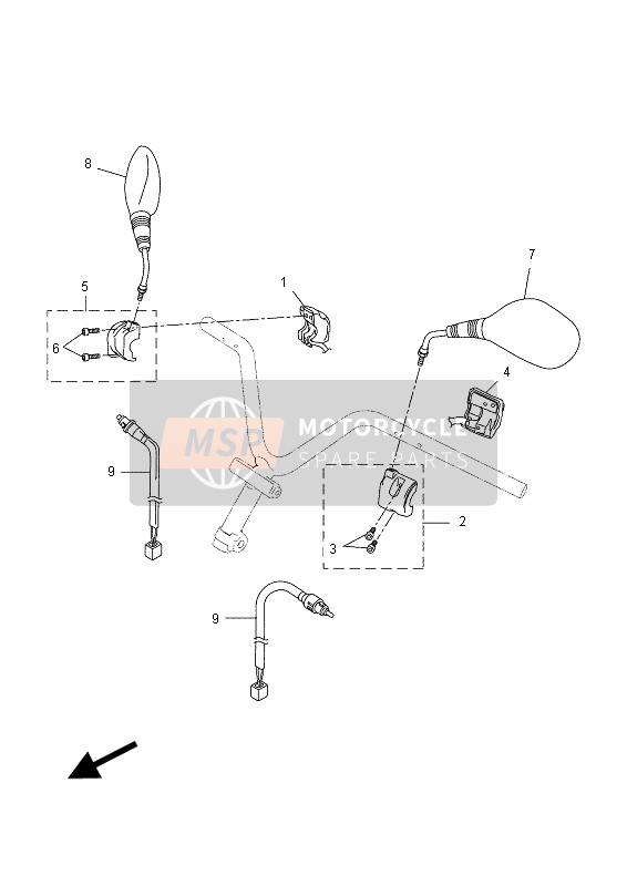 Yamaha NS50 AEROX 2014 Interruptor de manija & Palanca para un 2014 Yamaha NS50 AEROX